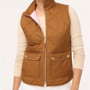 J Crew Brown Quilted Puffer Vest New With Tag
